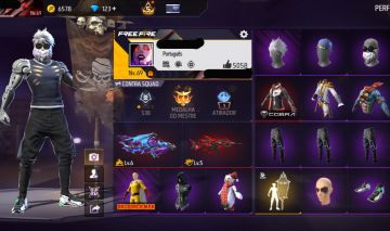 Conta free fire gemada level 69 com barbinha troca nick evolutiva 400+ peitorais