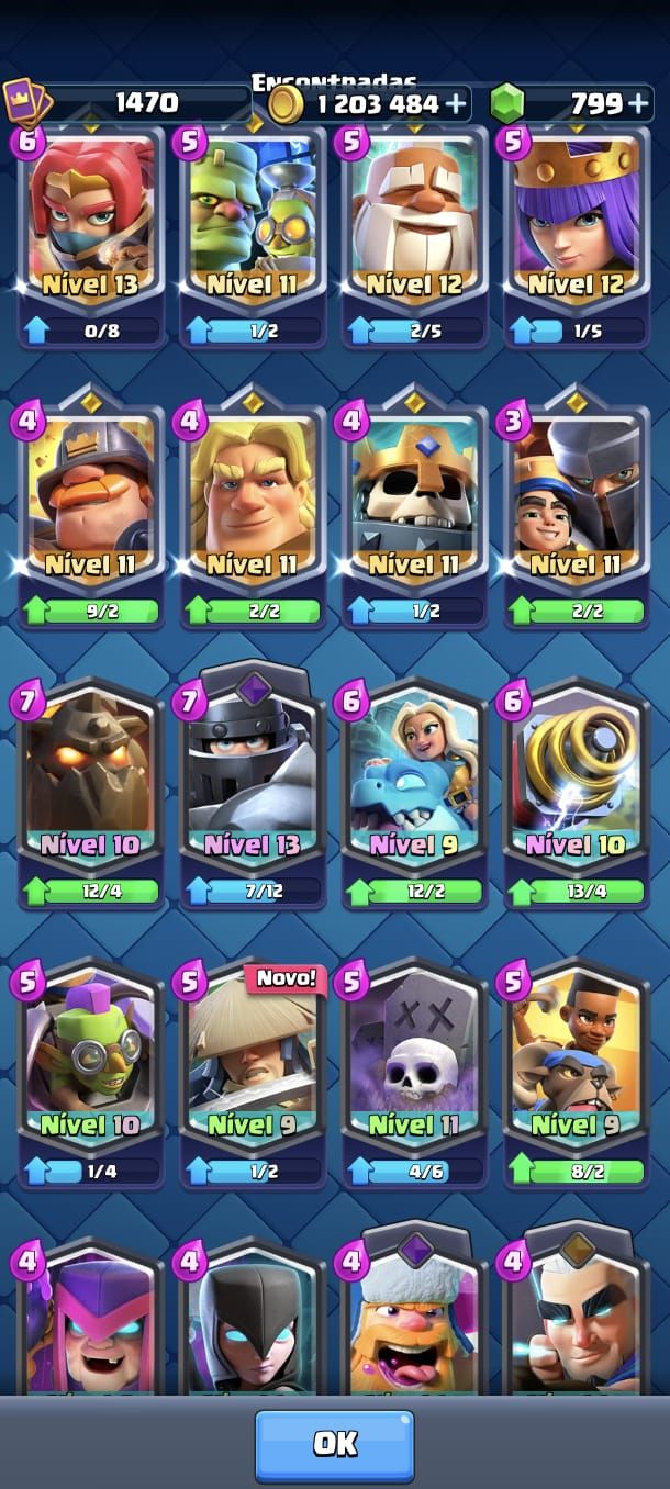 Conta Clash Royale com cartas nível max, evoluções e heróis.