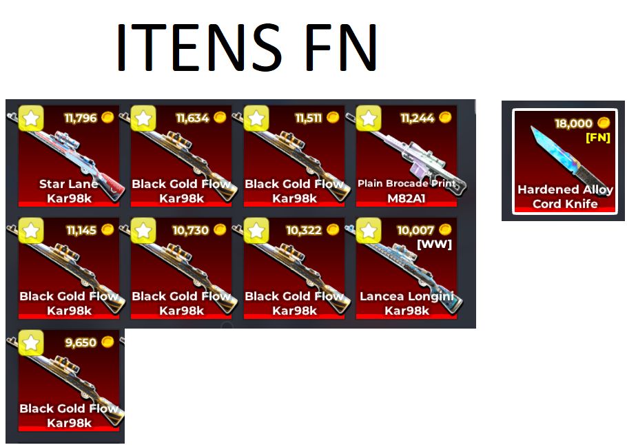 SNIPER ARENA - VENDA DE SKINS (MENOR PREÇO, ESTOQUE NAS IMAGENS)