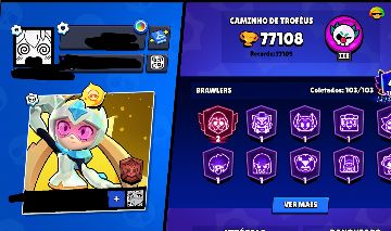 CONTA BRAWL STARS (103 BRAWLERS) 76.000 TROFÉUS + CONTA CLASH ROYALE 7k