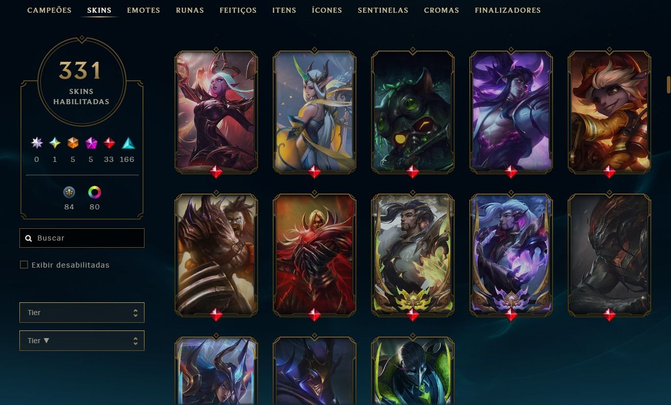CONTA DE LOL COM 331 SKINS