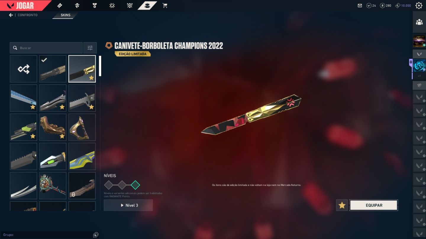 CONTA VALORANT MAIS DE 25 SKINS COMPRADAS/PACOTE CHAMPIONS 2022 EMAIL VERIFICADO