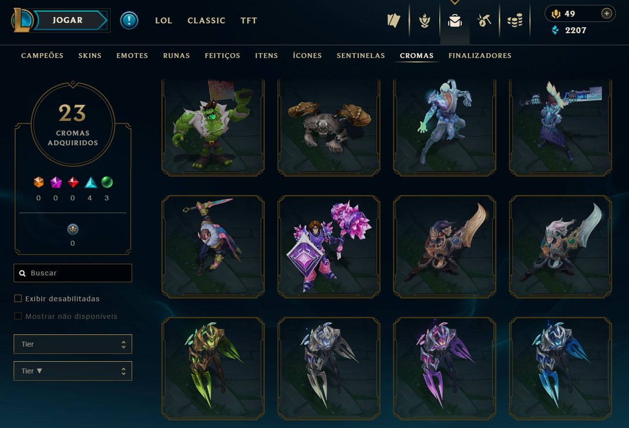 UPADA A MÃO - CONTA DE 2017 - 94 SKINS - LVL 117 - 107 CAMPEÕES - 20 CROMAS