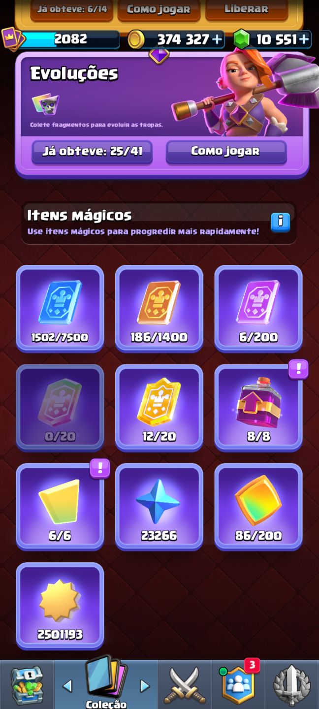 Conta ÉPICA: - 10 anos -10K gem's -BARALHO Nível 2130