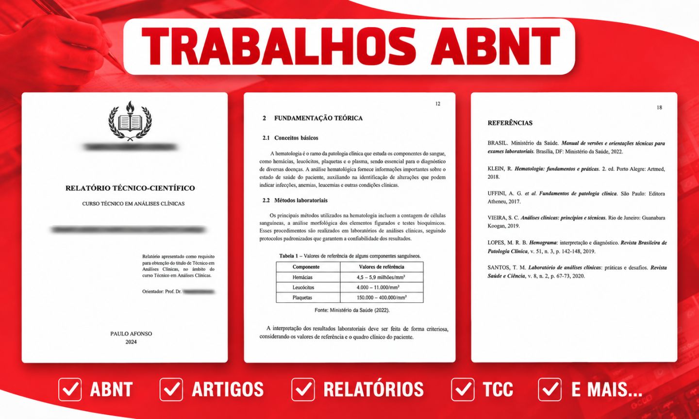 Criação de TRABALHO - resumo / slide / tarefa / word / relatório / slides / tcc