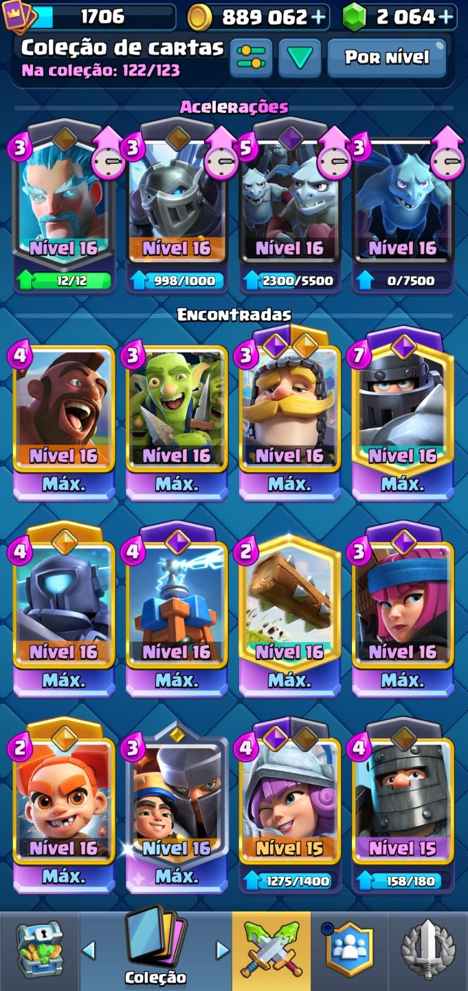 CONTA CLASH ROYALE GEMADA - ARENA SAZONAL 1