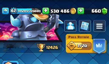 Conta Clash Royale LVL 62 12k trofeu 530k ouro 660 gemas 78 emoji