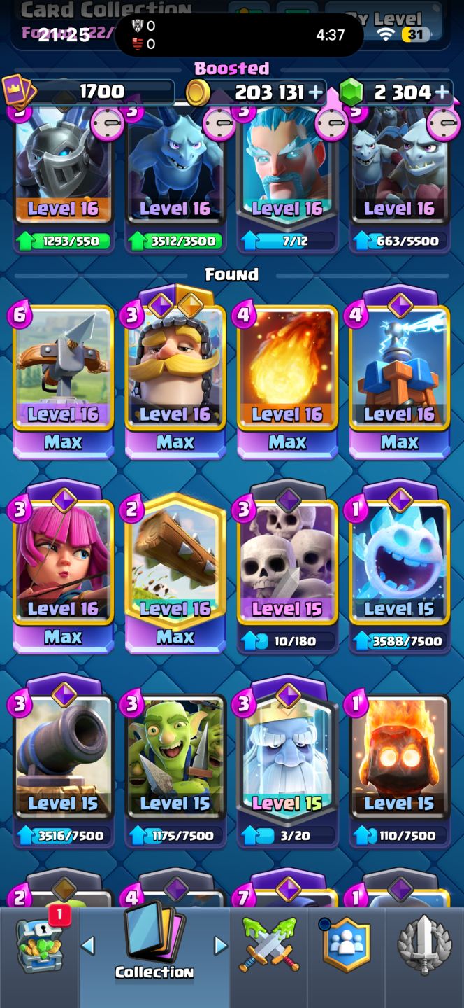 CONTA CLASH ROYALE 14k TROFÉU