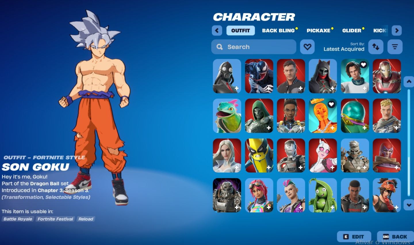 Conta Fortnite Og | Goku + Inferno + Venom + Spider-man + Marvel + Hatsune.
