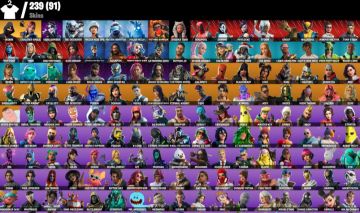 CONTA DE FORTNITE COM 239 SKINS + IKONIK + MARVEL + LARA CROFT + TRYHARD