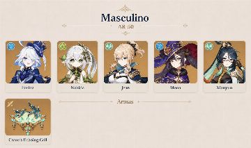 CONTA GENSHIN IMPACT COM 5 PERSONAGENS T5 & ARMA