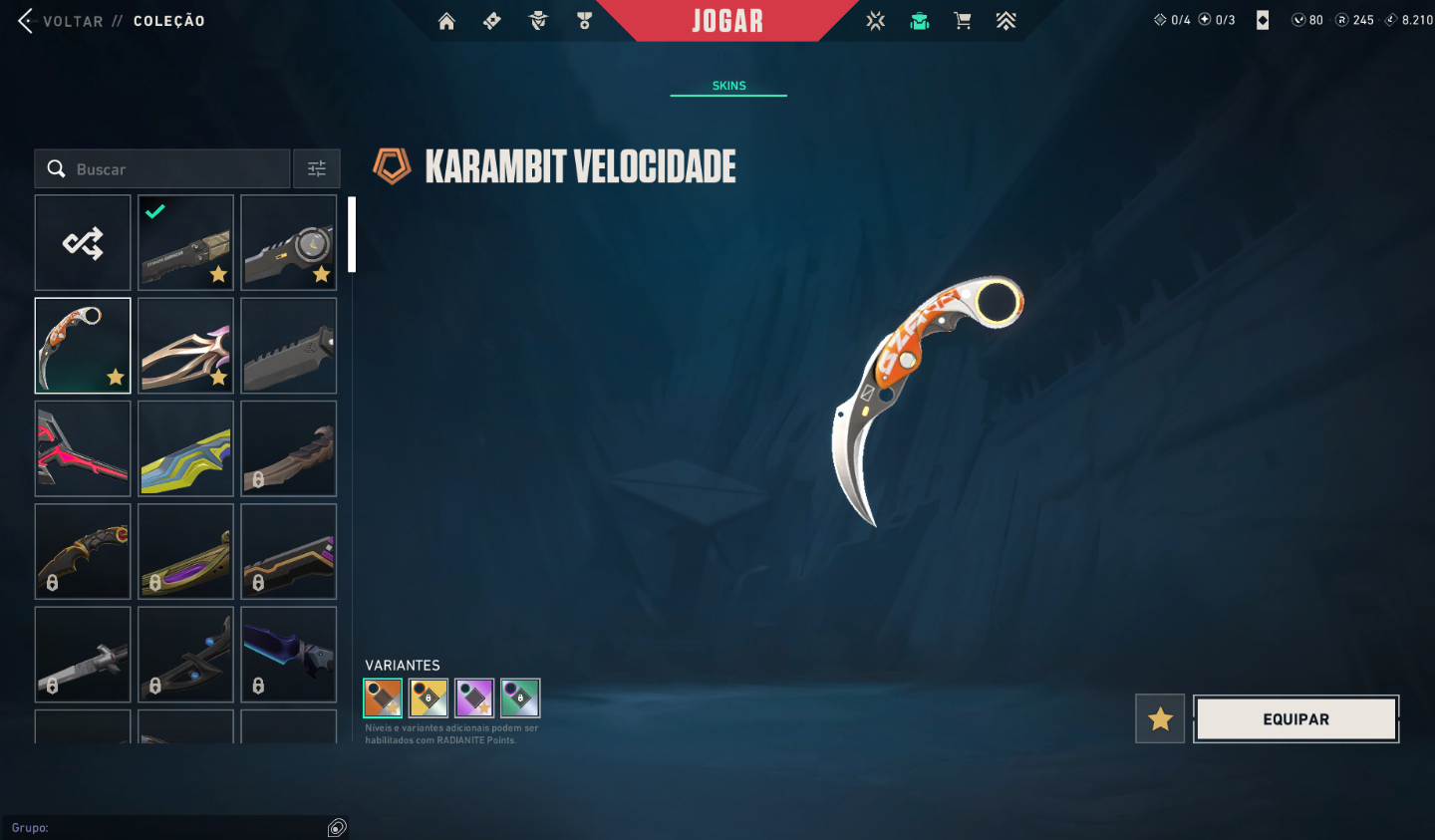 CONTA VALORANT COM KURONAMI, BUTTERFLY E KARAMBIT
