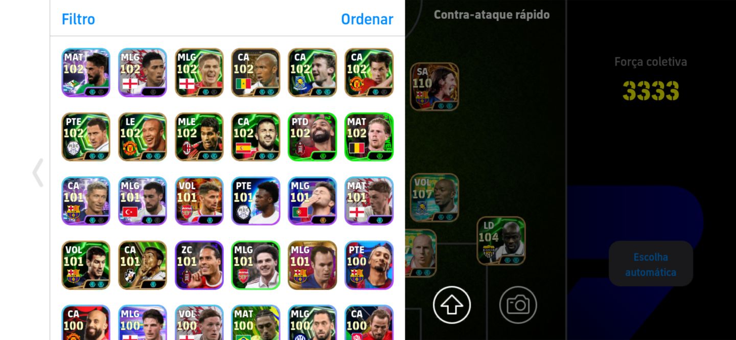 CONTA eFootball ELENCO FORTE E BEM MONTADO