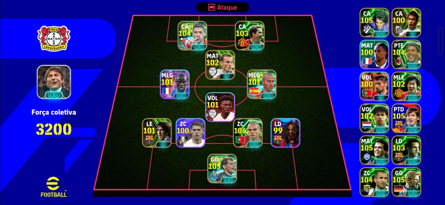 EFOOTBALL 3203 + CASSILAS+SUARES+ALCÂNTARA+MESSI+SNEIDJER+KANH+PEPE+MATTHAUS
