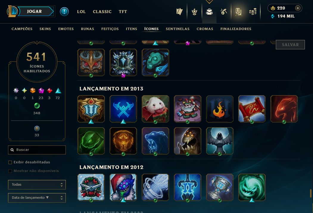 Conta Lol 2012 com BLACK ALISTAR, ALL PAX / 1066 Skins / Nivel 478 / 541 Icones