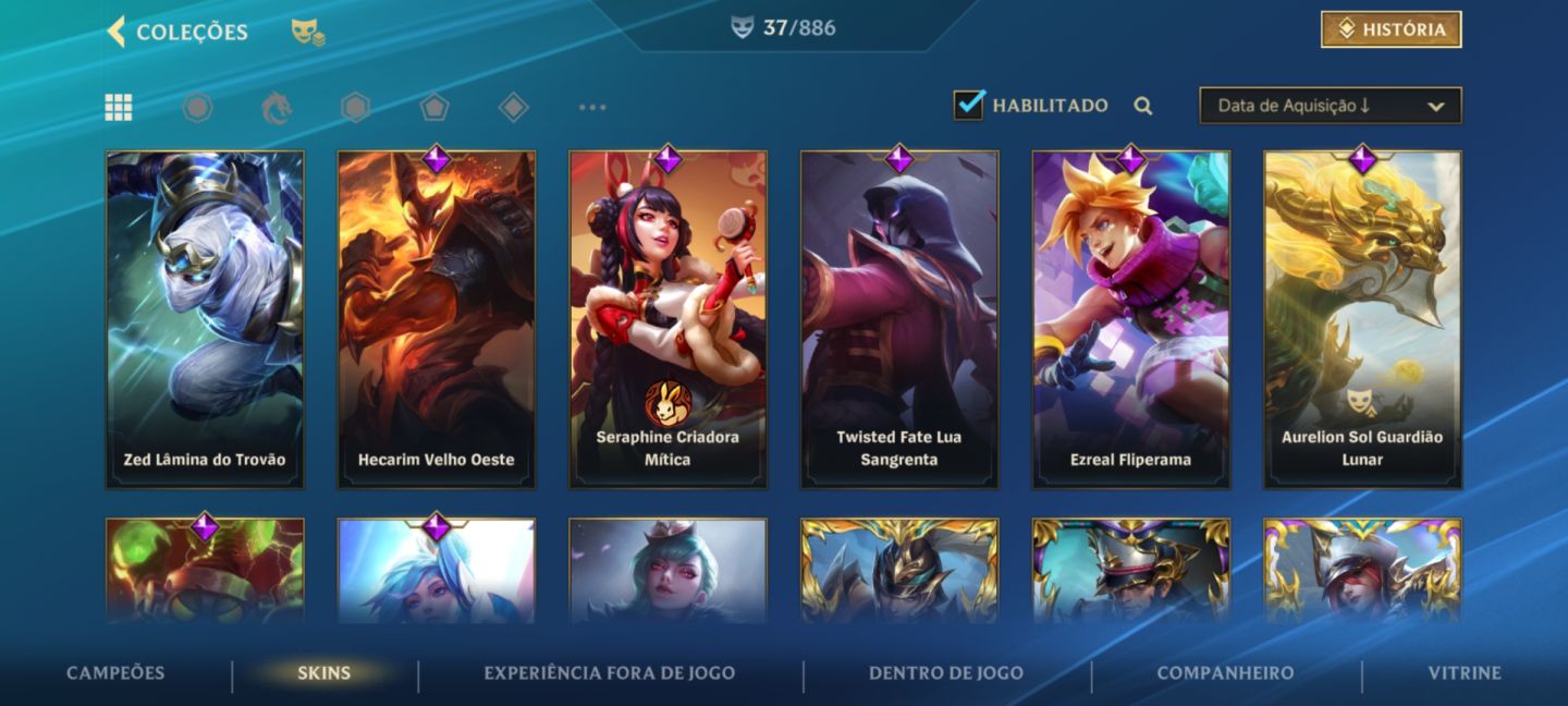 WILD RIFT - 3X MESTRE -LEVEL 135 - 37 SKINS- 1400 DIAS DE IDADE.