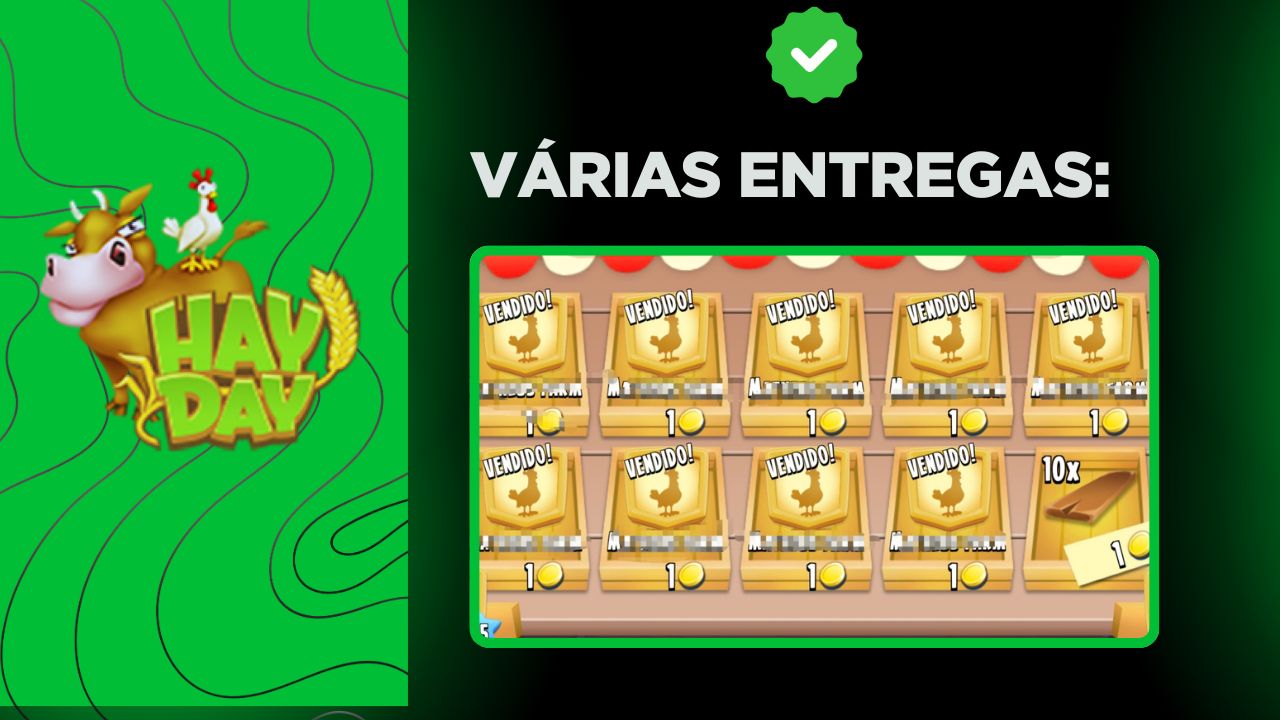 BÔNUS DE ITENS DE MELHORIA, EXPANSÃO E LIMPEZA NO HAY DAY (MENOR PREÇO)