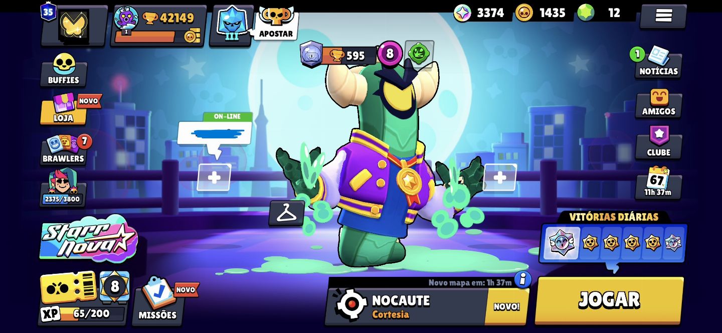 CONTA BRAWL STARS 42K TROFÉUS 35 Prestígios | 4 Skins Lendárias |