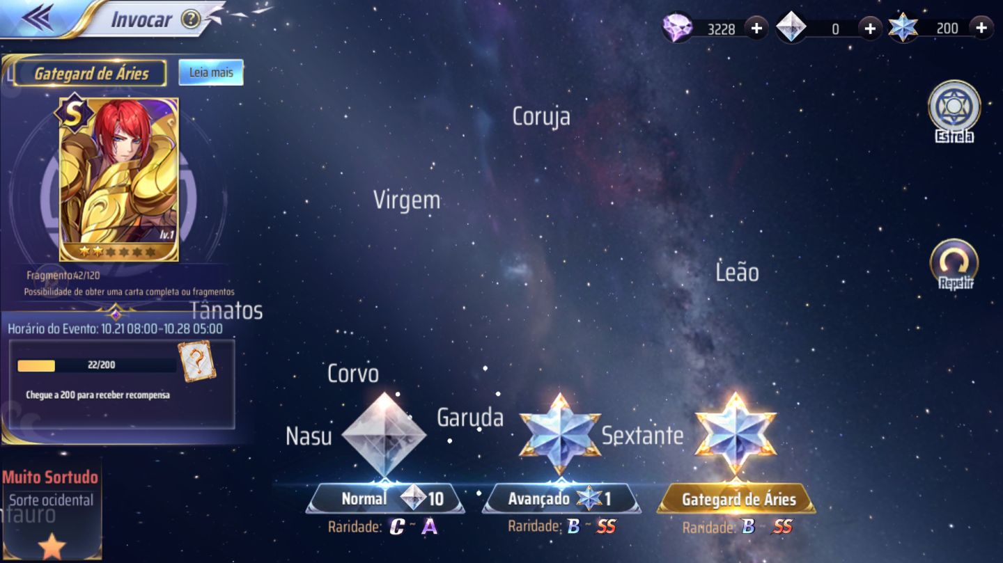 Conta Saint Seiya Awakening A-150