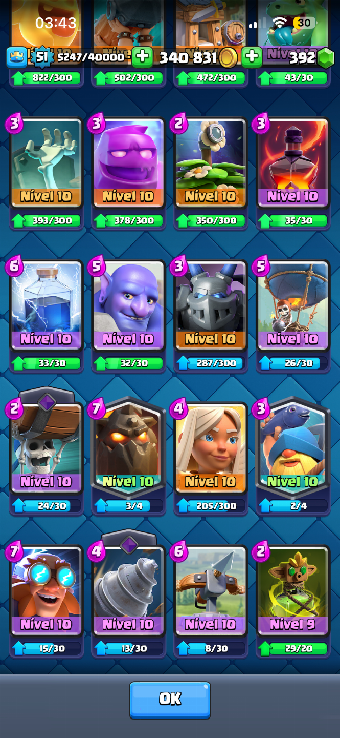 Conta Clash Royale com 10k de troféus, emotes, 1k gasto na conta
