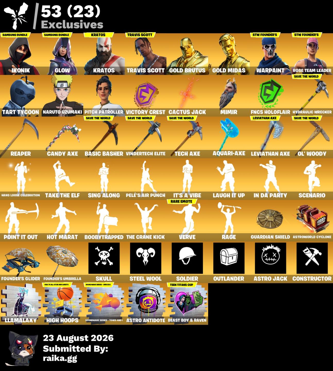 Conta Fortnite com skins raras (Ikonik, Glow, Travis Scott, Machado Leviathan)