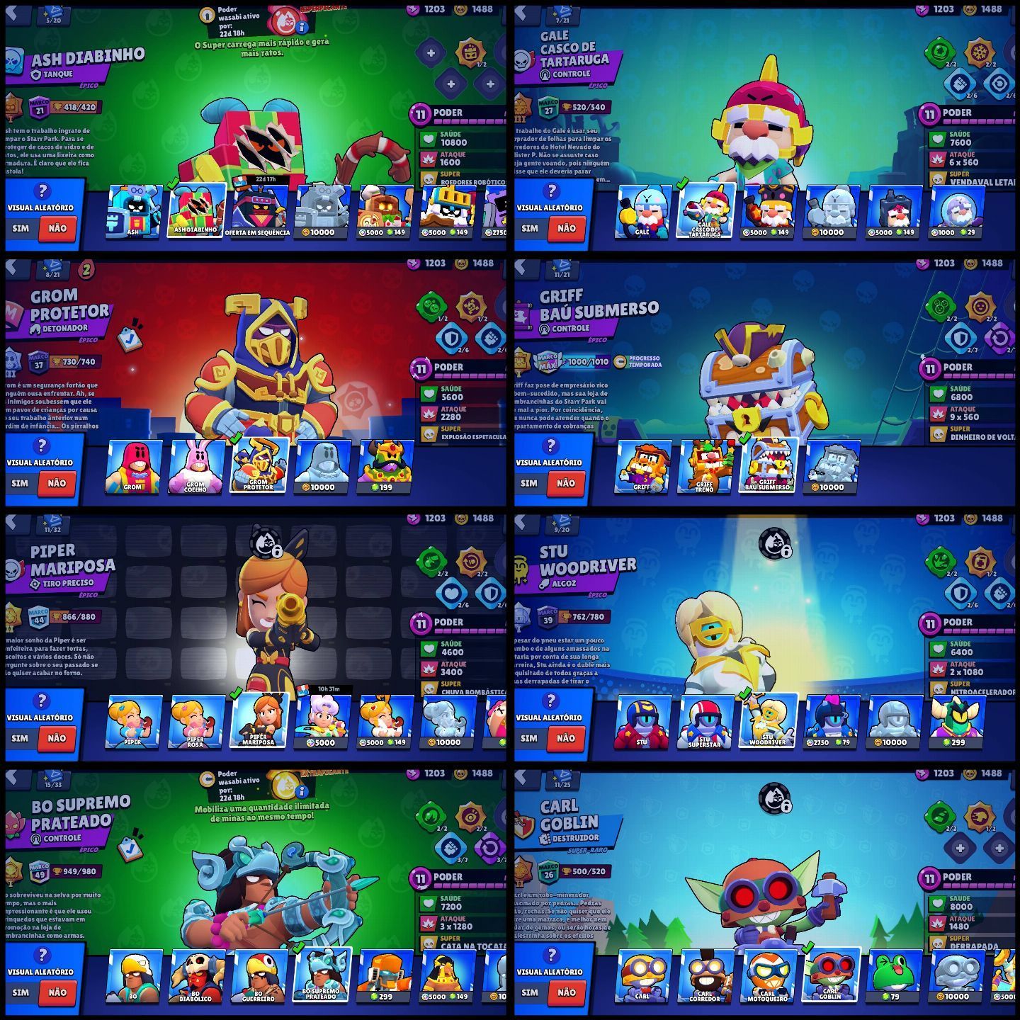 Conta de 2019 com 463 Skins / 5 Pro Pass (Colt / Dinamyke / Leon, Corvo e Brock)