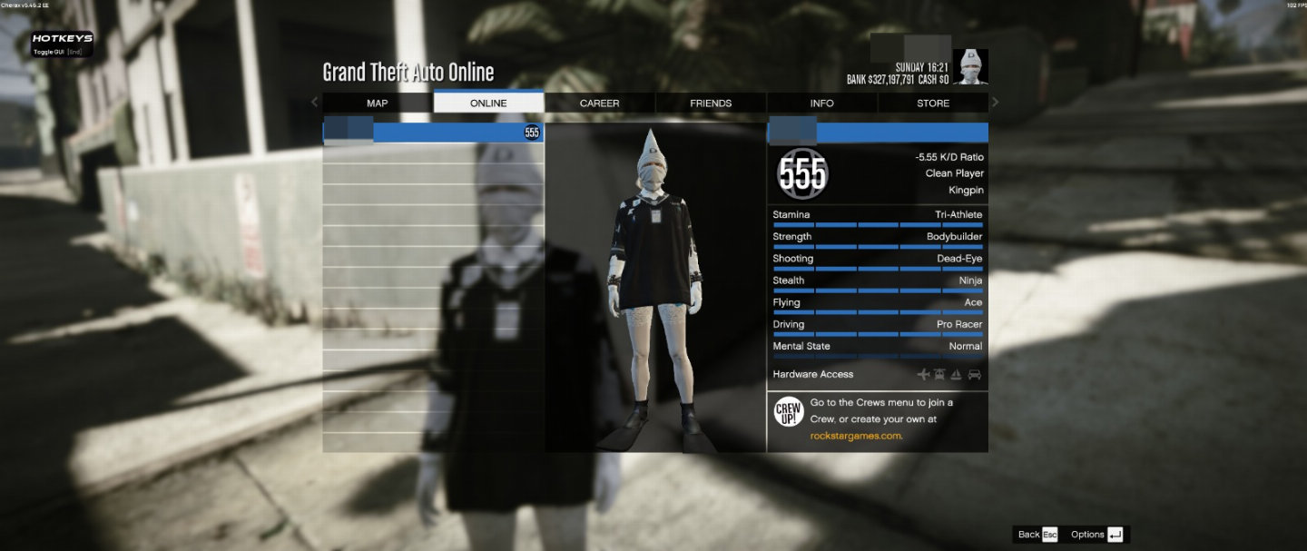 Conta GTA 5 PC | Rank 555 300M + 600M | Desbloqueios, 50 Carros Mod + trajes Mod