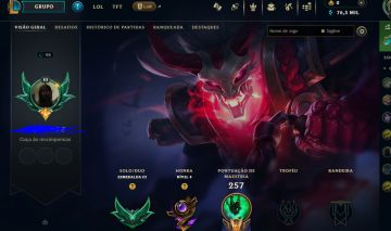 Conta esmeralda, LV 100, 20 skins + 37 fragmentos de skin, 76k de ea