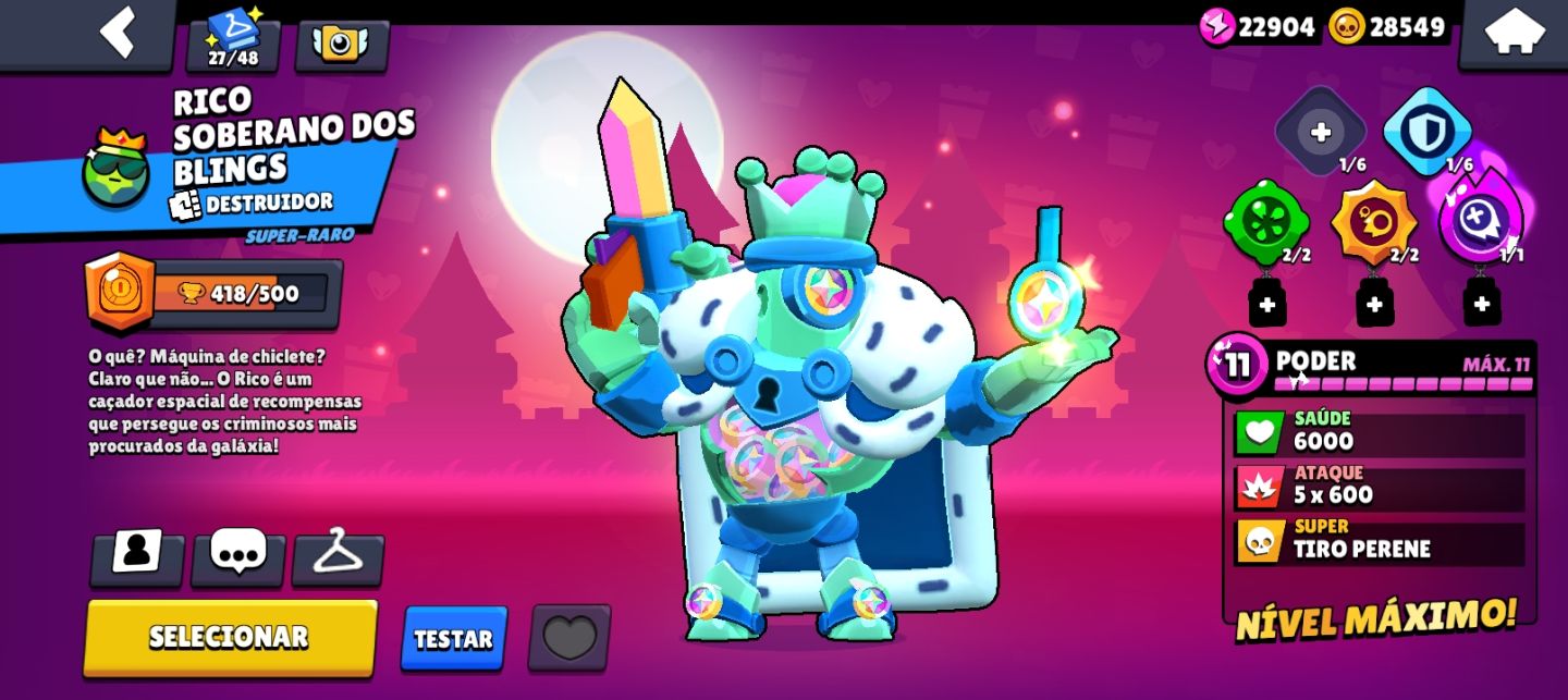 Conta de brawl stars de 2021 com diversos itens