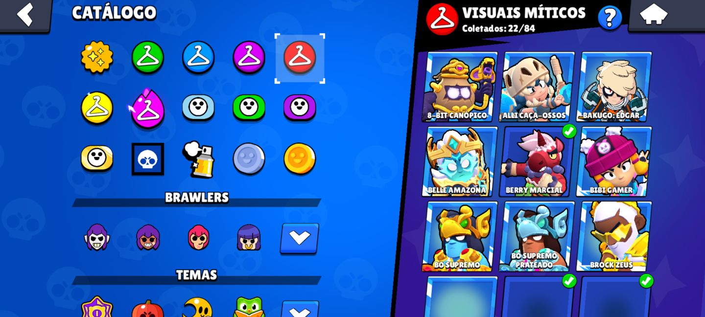 Conta de Brawl Stars com muitas skins e bem upada