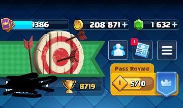 Conta de clash royale com 8,7k de troféus 9 evos e 2 herois