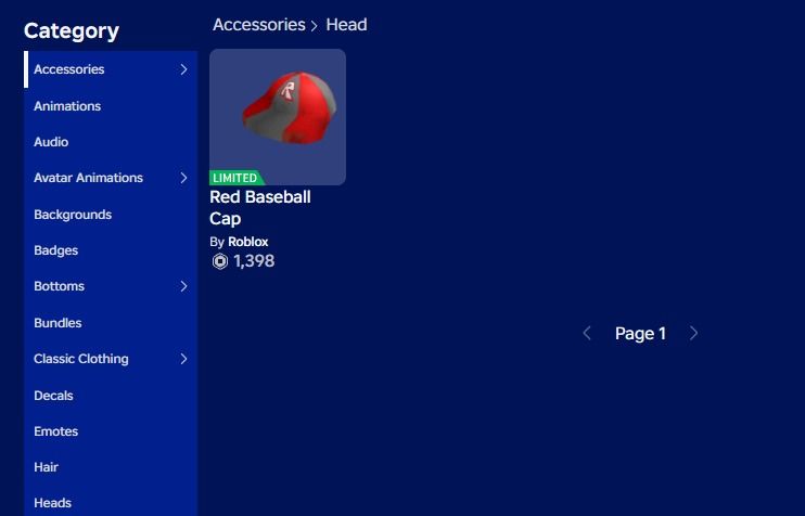 Conta Roblox 2010 | Red Baseball Cap | 1.398 RAP