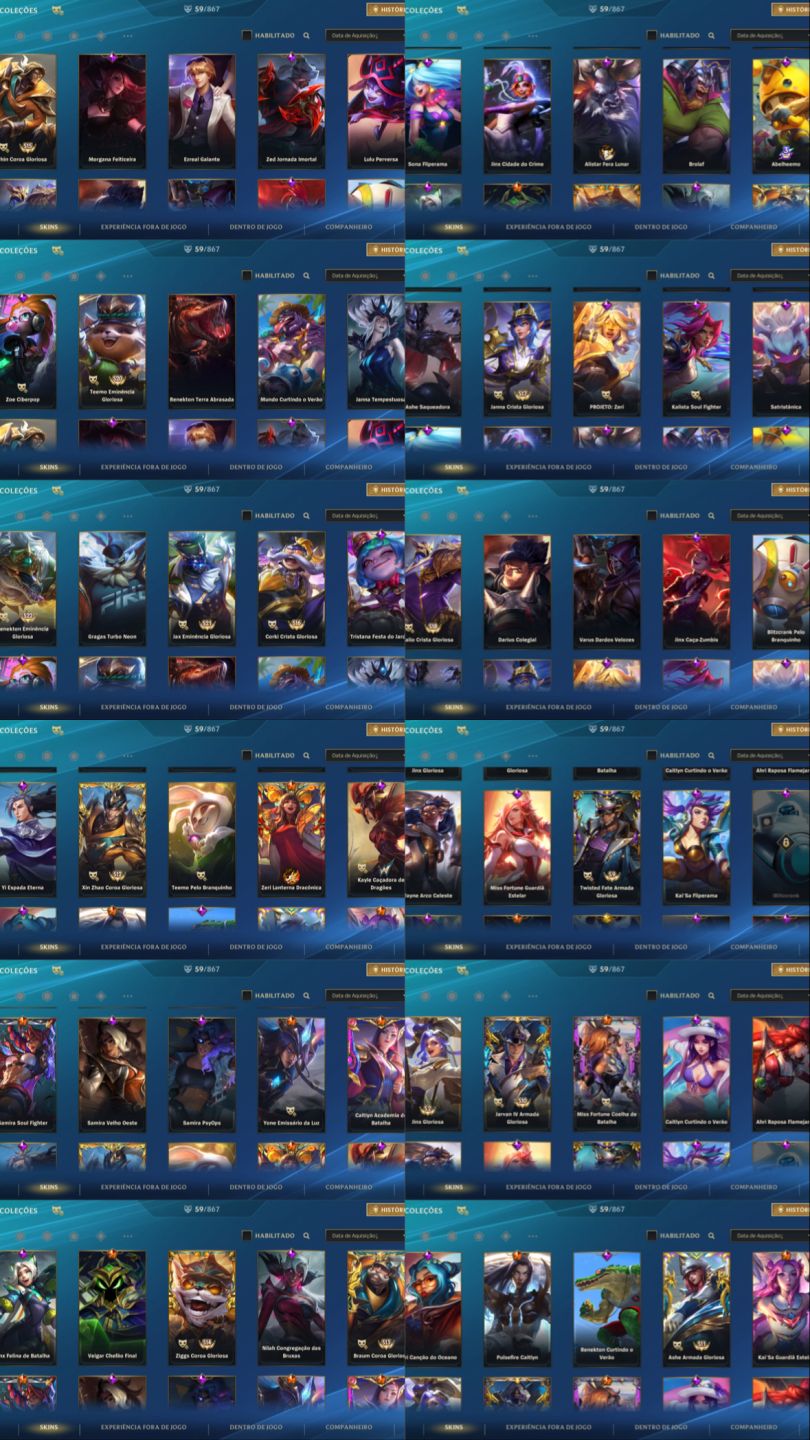 Conta Wild Rift - Mestre 3x | Focada em ADC | 58 Skins | 74 Campeões