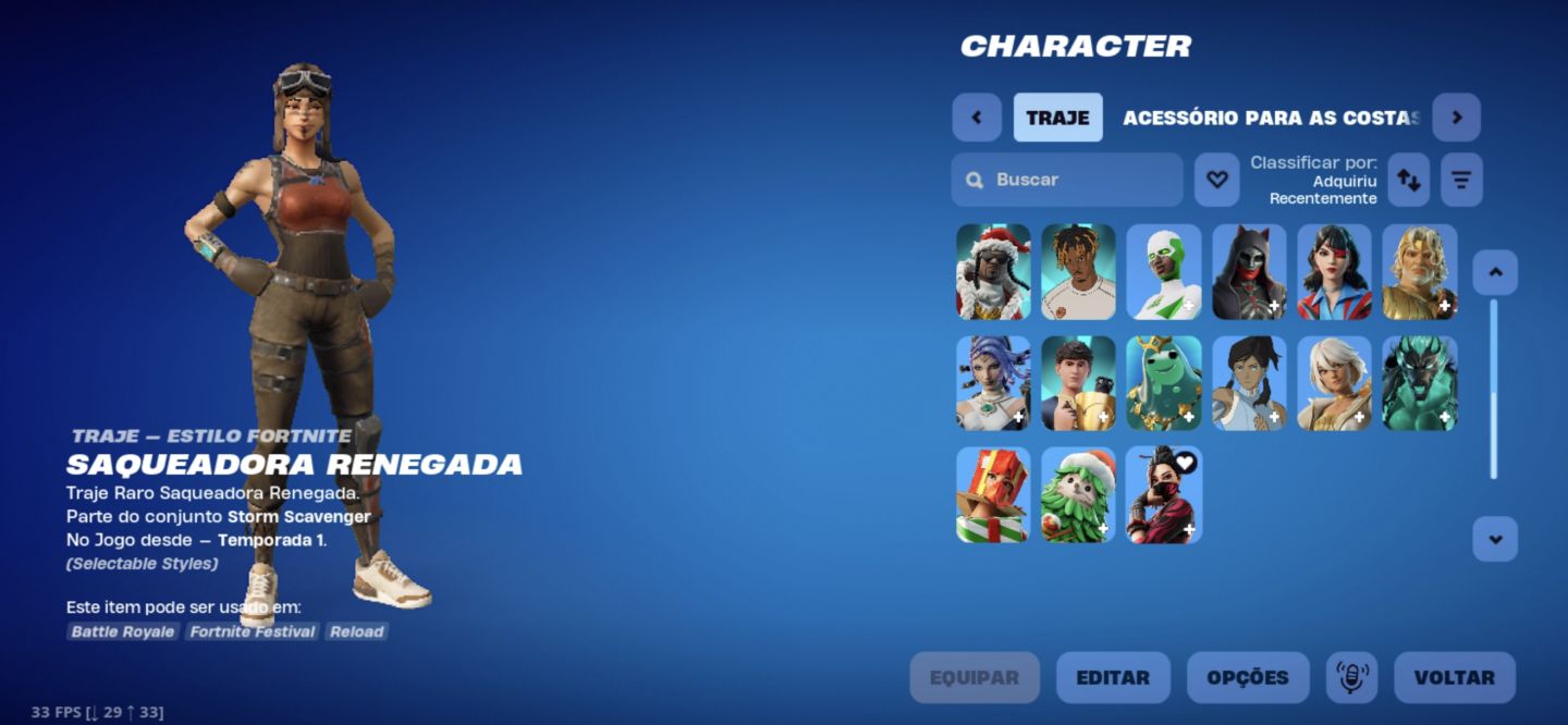 CONTA FORTNITE FULL ACESSO COM 39 SKINS / RENEGADE RIDER E MUITO MAIS!