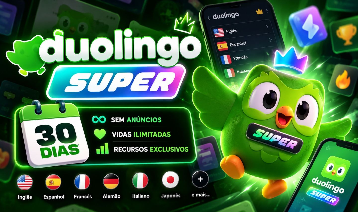 Duolingo Super Premium | Conta Individual | Acesso 30 Dias | Garantia 30 Dias