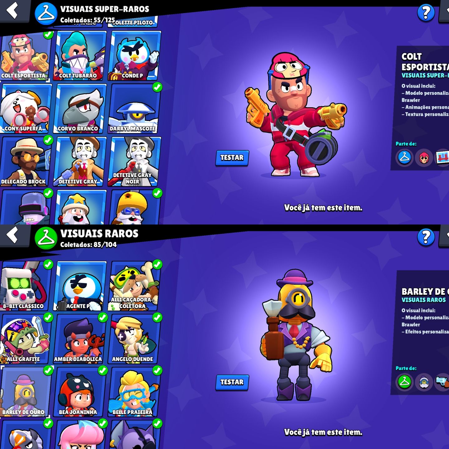 CONTA BRAWL STARS | 81.6K | 107 BRAWLERS | 287 SKINS | FULL ACESSO + DADOS