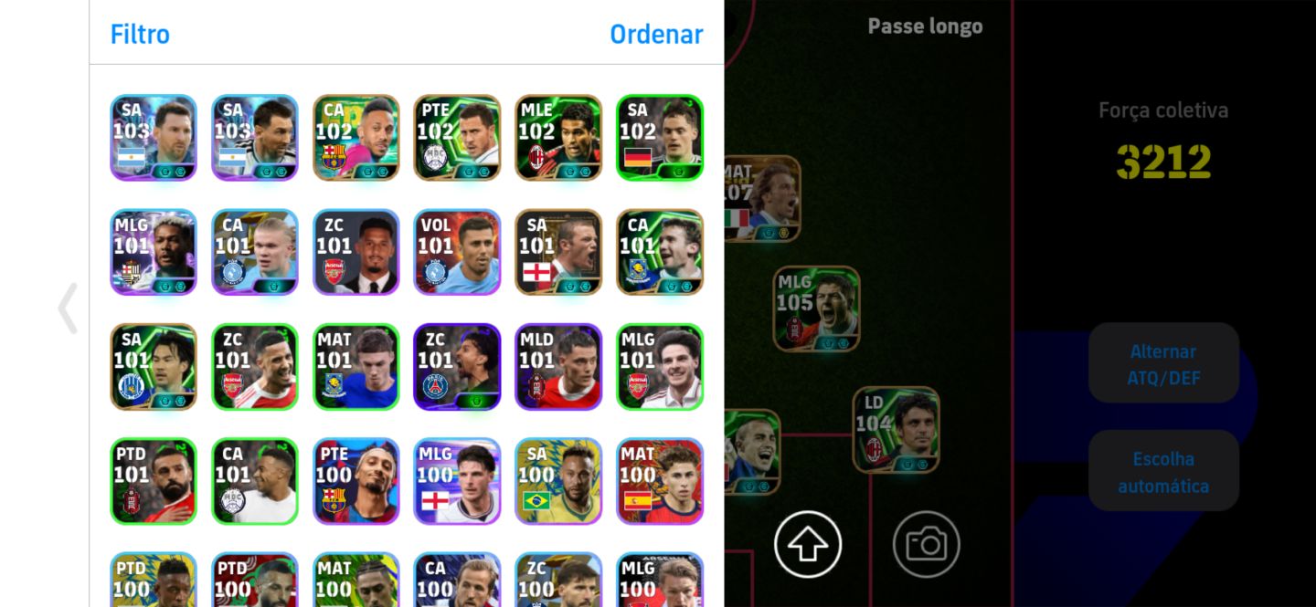 CONTA DE EFOOTBALL DEL PIERRO BIG TIME, NEYMAR 102, BATISTUTA