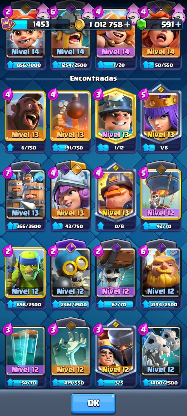 CONTA CLASH ROYALE / TORRE LEVEL 14 1 MILHÃO DE OURO