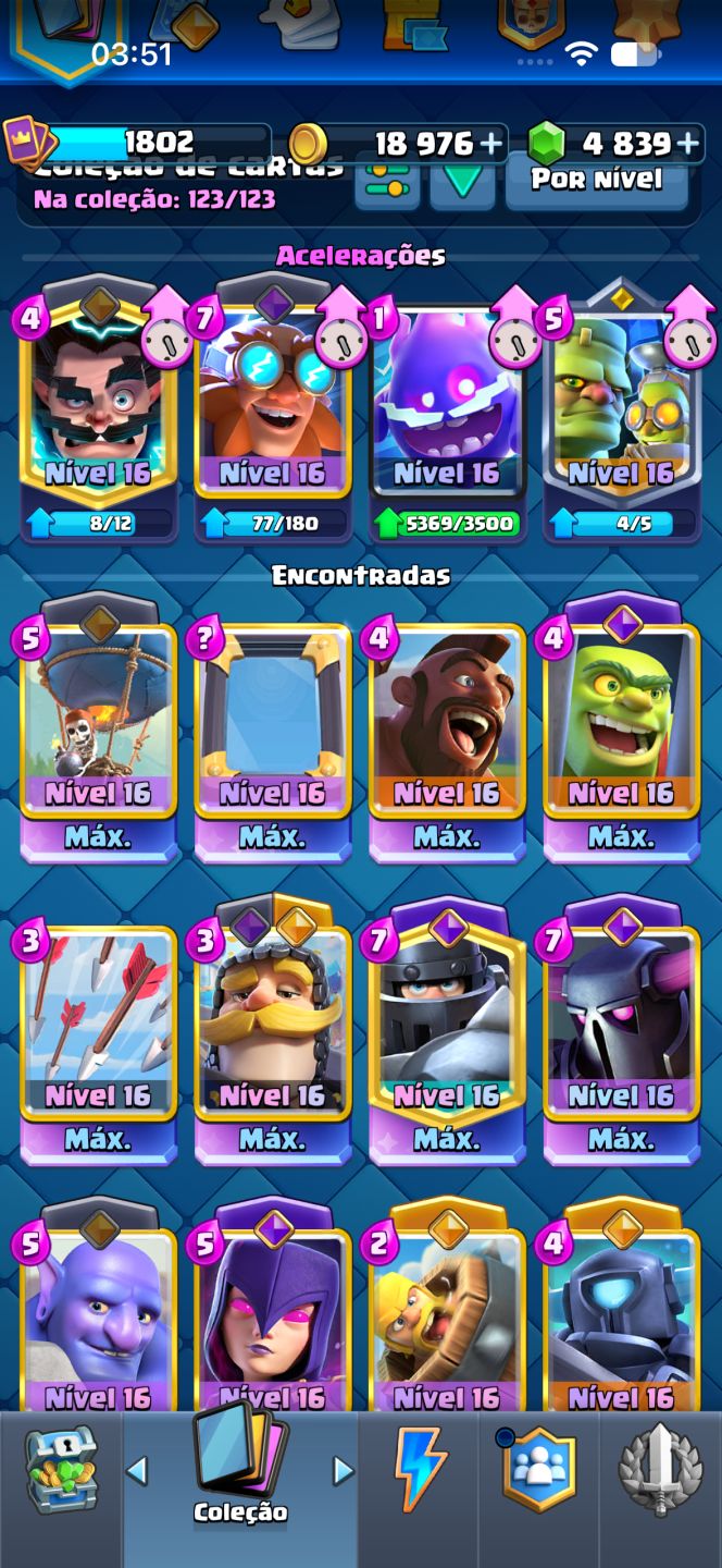 Conta clash royale, 10 anos com várias cartas full
