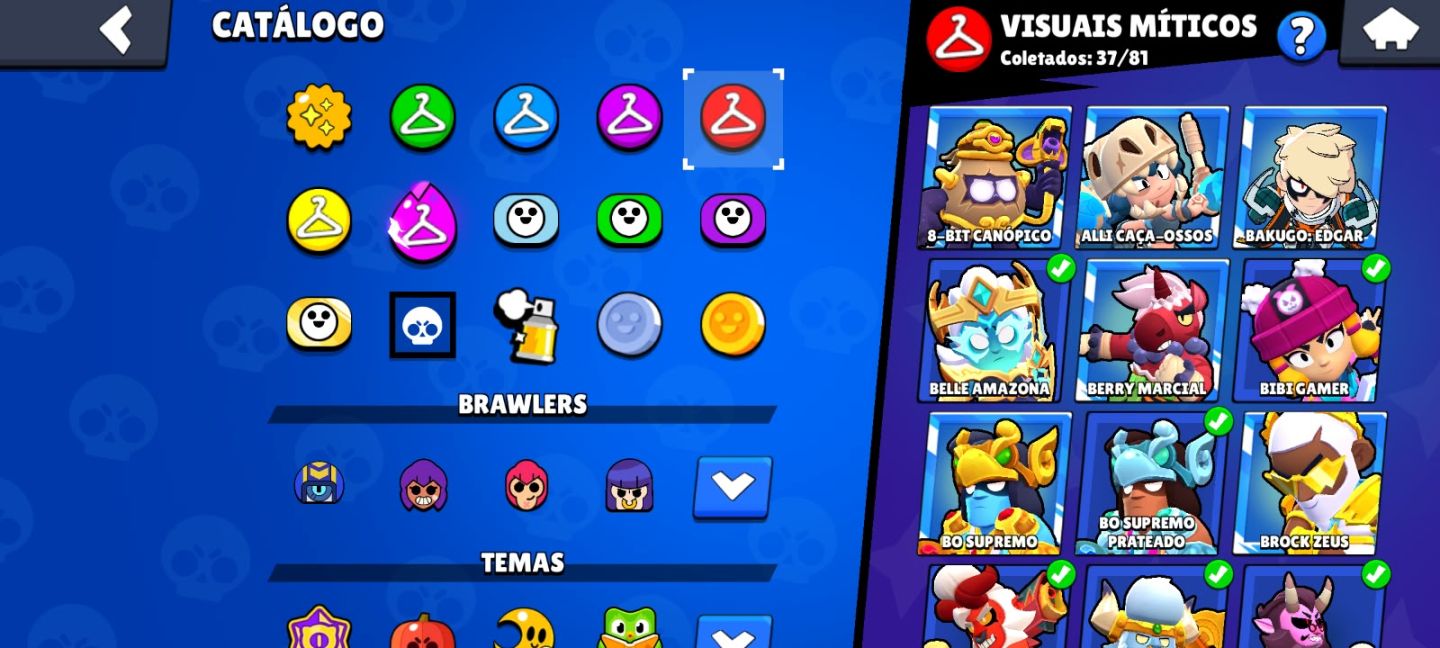 Conta brawl stars,55k trofeus,mtas skins,lendario e fama saturiana 1