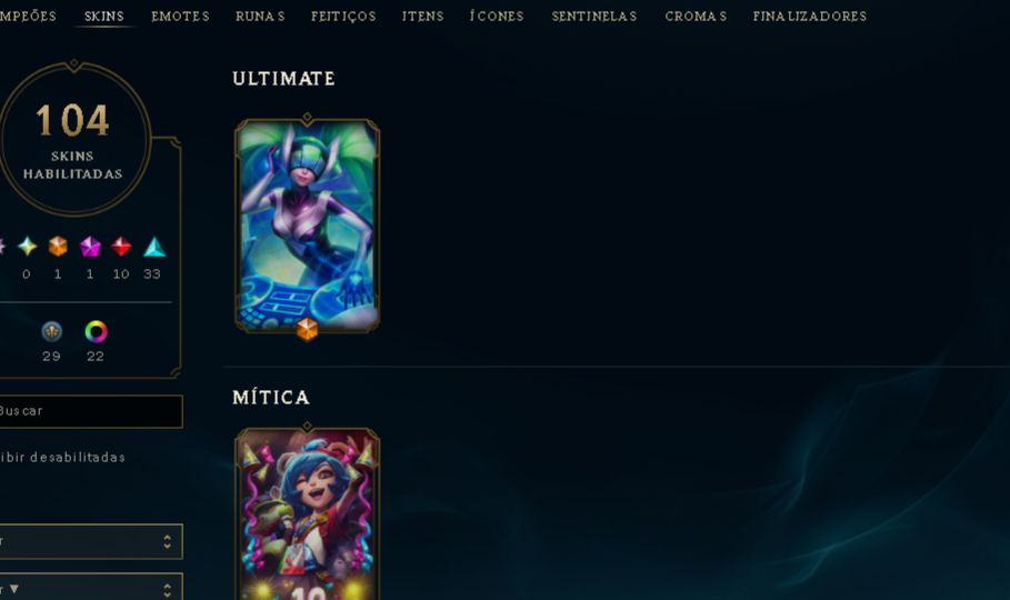 Conta de lol 109 skins 22 cromas gold 2