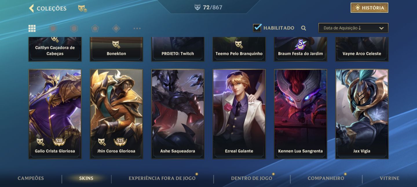 Conta Wild Rift Nv128 Desafiante na última season,com skins tops