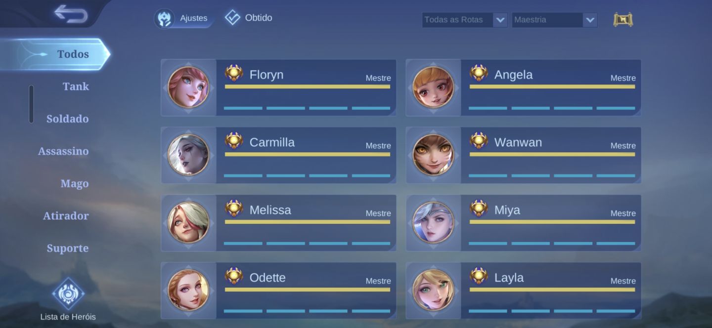 CONTA MOBILE LEGENDS | 126 SKINS | 100 HERÓIS | + FLORYN