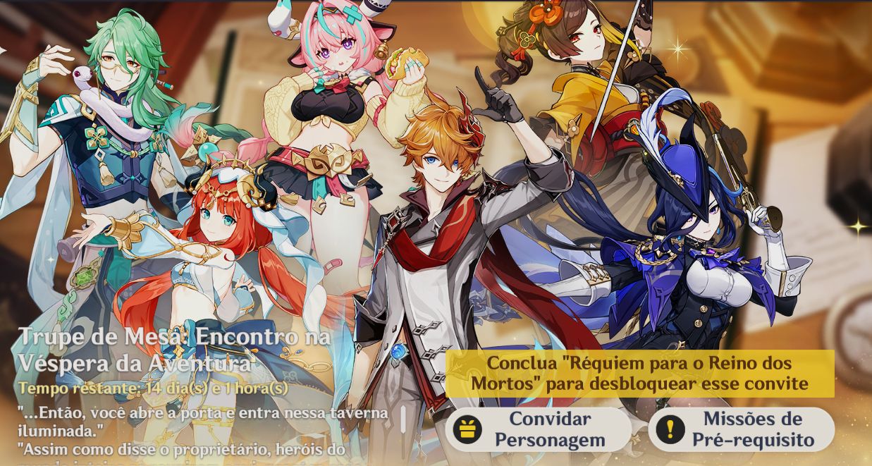Conta Genshin -Ar55 América com Vesna R1, Vody R1, Chasca R1 e evento Livre.
