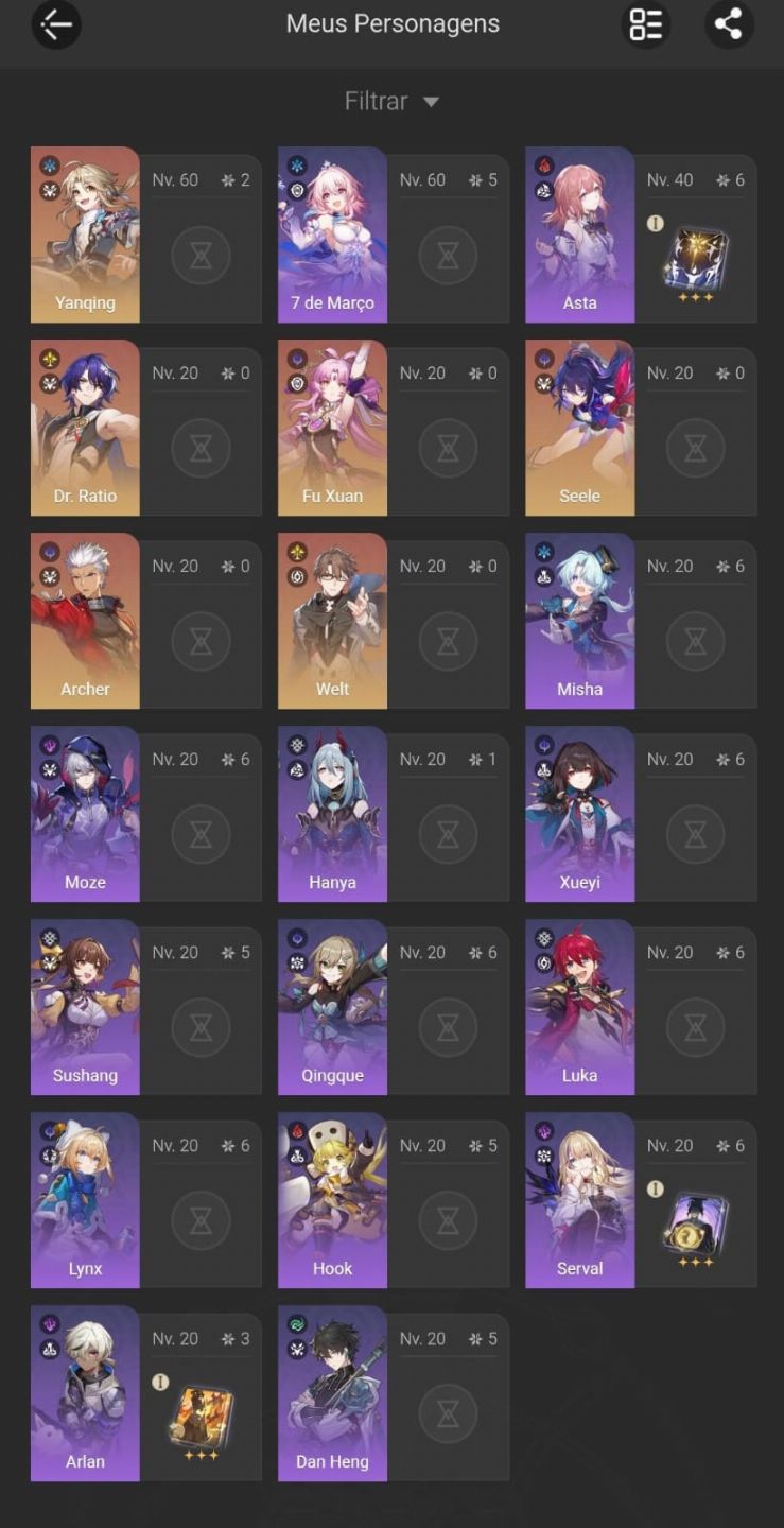 CastoriceE0S1,TribbieE0S1,BothillE0S0,KafkaE1S0,BSE0S1 Total 28T5+Genshin