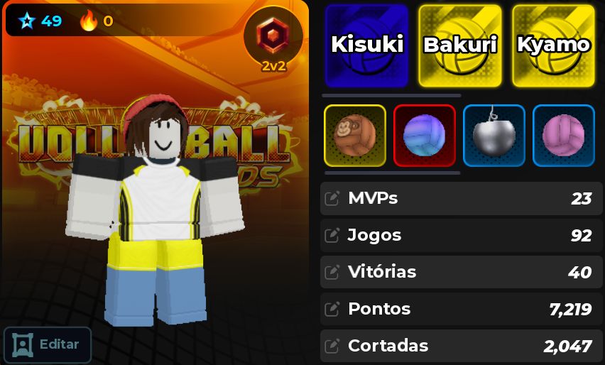 A melhor conta de lendas do volei pra iniciante da ggmax