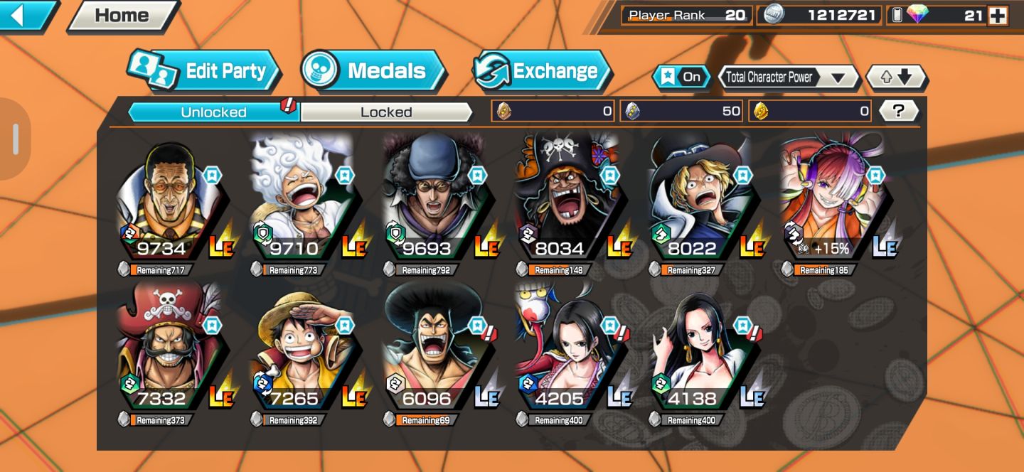 Conta One piece bounty rush Ex