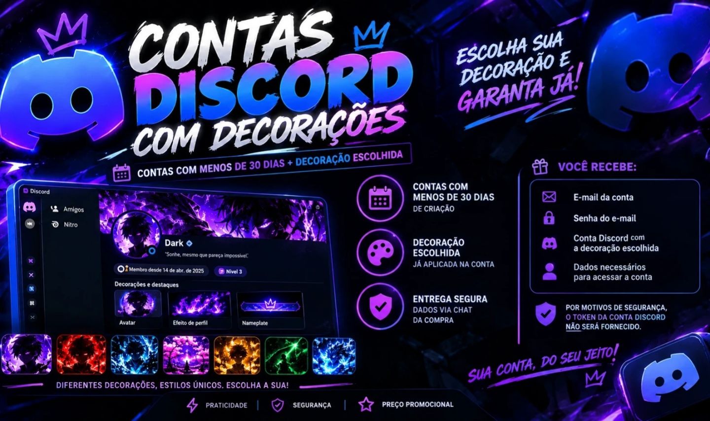 Contas Do Discord Com Decoração de Perfil