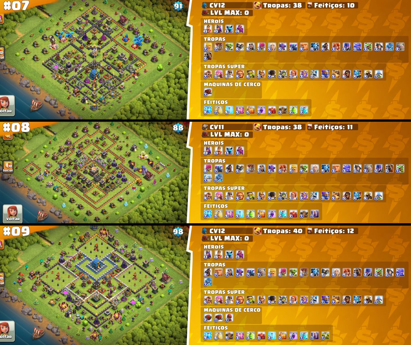EM OFERTA!! - CLASH OF CLANS CONTAS COM OS MAIORES LVL DE CC & CV FULLS