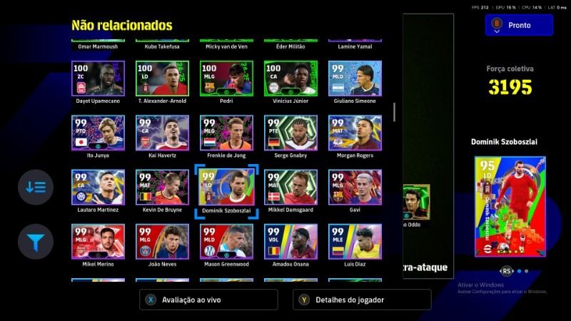 Conta com del Piero blitz curler, messi, etooEfootball pc/Steam